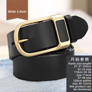 Genuine Leather Belt for Men Casual Style Buckle Waist Belt Youth Suitable Vintage Retro Jeans Simple Korean Version Leather Belt