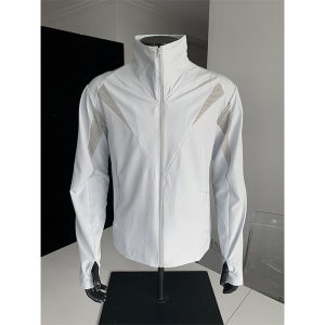 LIUBU | Gray Breathable Mesh Stand Collar Lightweight Sport Jacket