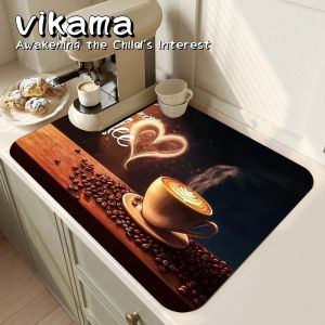 VIKAMA Ultra-Absorbent Coffee Machine Mat Suitable for Espresso Machines and Kitchen Countertop Protection foot