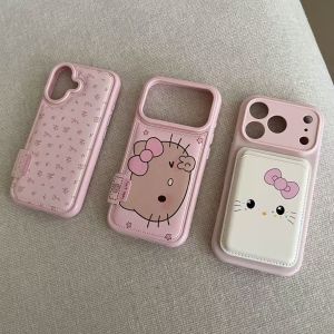 Small floral black leather KT cat label applies to Huawei mate70pro mobile phone case P80/P70nova14/1 h260705