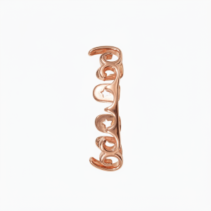 Retro Pattern Hollow Gold Teeth Genuine Gold Electroplated Halloween Hip-Hop Dental Braces Unique Mens Trendy Accessory