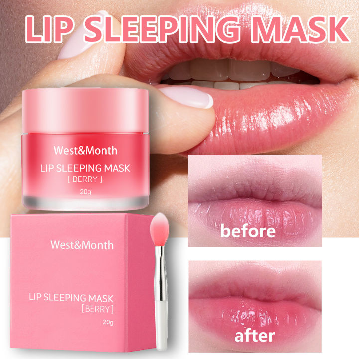 West & Month Lip Sleeping Balm Mask Berry 20g Serum masker pemerah Bibir
