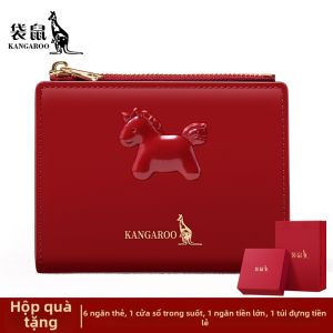 Kangaroo | Ví Da Phụ Nữ Màu Đỏ nhỏ Chứa Thẻ