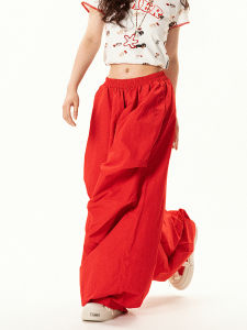 American Retro Pleated Design Casual Pants Women Loose Slimming Versatile Lazy Style Wide Leg Trendy Streetwear Loose Fit