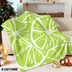 Beast Kingdom | Lime Slices Winter Summer Flannel Blanket Throw Fleece Soft Fuzzy Plush Cozy Fleece Blankets for Sofa Ideal Gifts