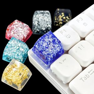 DIY Mechanical Keyboard Custom Resin Silver Foil Keycaps Artisan Pretty Girl ESC Key Gift Single Keycap Personalized Accessories