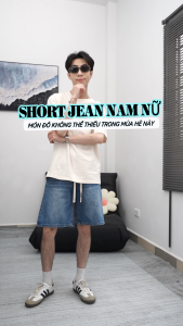 Quần jean short nam nữ XÁM ĐEN SUN S2 chất vải thoáng mát mềm mại phong cách trẻ trung năng động