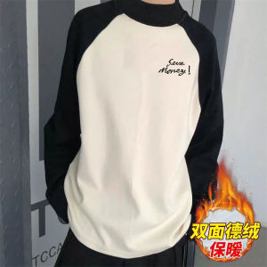 Áo Thun Dài Tay Dày Ấm Áp Mùa Đông Cho Nam Áo Thun Cotton Thường Ngày in Chữ Thời Trang Thoải Mái Thoáng Khí
