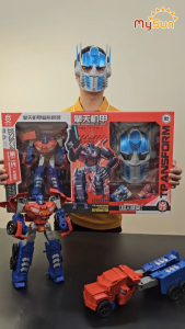 Mô hình rô bốt biến hình xe oto đồ chơi Transformer kèm mặt nạ Optimus Prime Bumblebee