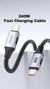 Hagibis USB C ถึง USB C สายเคเบิล USB ชนิด C สายชาร์จ240W PD3.1ชาร์จเร็วสั้นสำหรับ iPhone 15/16/17 Pro แล็ปท็อปแท็บเล็ตรถ