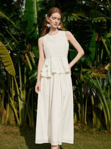 XIANGYING | Elegant French Style Sleeveless Dress Set