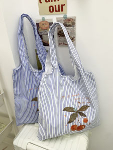 2025 New Canvas Tote Bag Womens Single Shoulder Double Layer Japanese Artistic Large Capacity Student Class Tot Bag