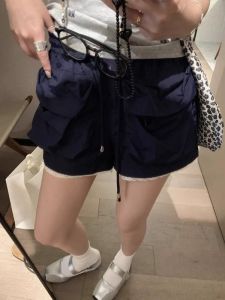 กางเกงขาสั้นทำงานสไตล์อเมริกันย้อนยุคสำหรับผู้หญิง ทรงเข้ารูปเอวสูง ทรงเข้ารูป ทรงเข้ารูป กางเกงขาสั้นผู้หญิง