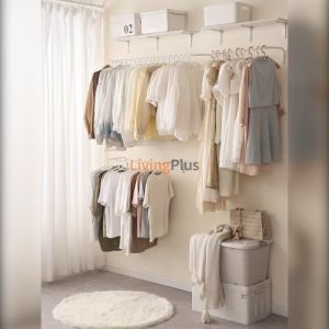 Rak Baju Clothes Bar Clothes Hanging Rack Besi Gantung Baju Sangkut Baju Penyangkut Baju Dinding Rak Baju DIY Open Wardrobe Wall Mounted Shlef