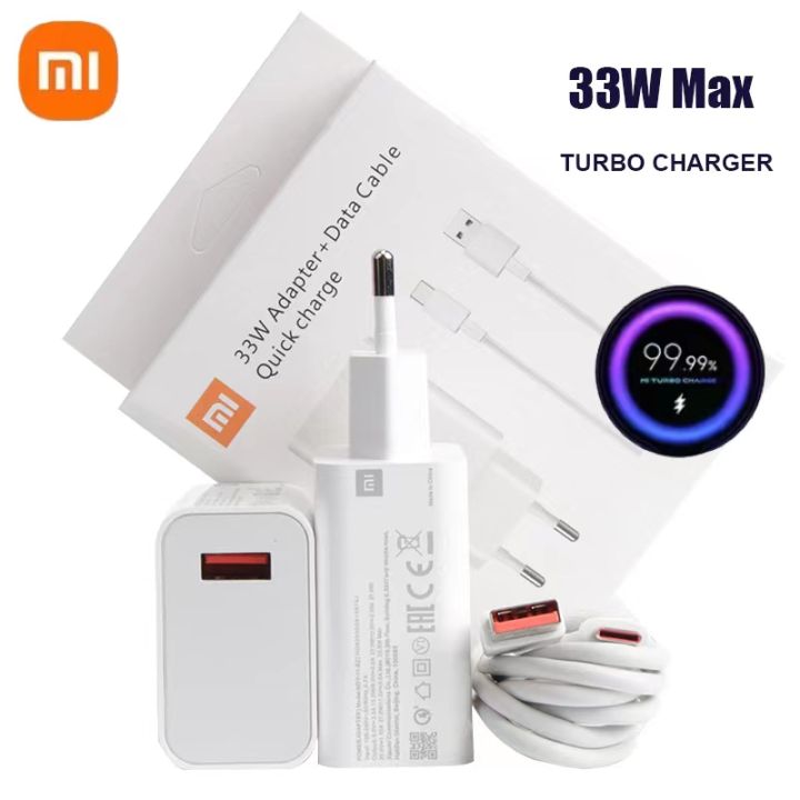 Original Xiaomi Redmi Note10 Pro Charger 33W Charger Turbo Charge Adapter Type-C Cable For Xiaomi Redmi Note 9 Pro POCO X3 NFC Mi 10 9 9T Pro Note 10 10X Lite