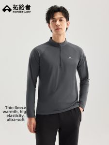 Pioneer camp | Fleece Jacket with Warmer Lining Half-Zipper Collar for Men