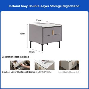 Marble Cream Style Modern Minimalist Nightstand