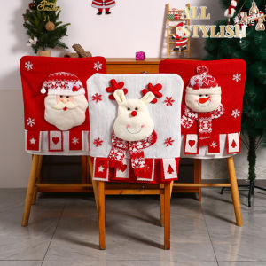 Christmas Decorations Chair Set Santa Claus Snowman Reindeer Chair Set Hotel Restaurant Home Decoration Chair Back Set For Party