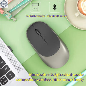 MINGCVIL Wireless Mouse Bluetooth and 2.4GHz Dual Modes Rechargeable RGB Ergonomic Silent Click for Laptop PC iPad Cell Phone