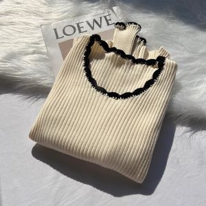 chaqi | French Style Knitted Sweater Womens Slim Fit Overhead Base Layer Top Inner Wear Soft Casual Simple Design Spring Autumn New Model