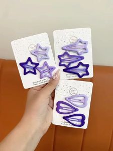 Pentagram Hairpin Forehead Bangs Plus Side Clip Water Drop Hairpin Female Hair Accessories