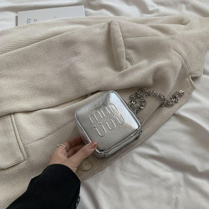 Summer Silver Decorative Mini Crossbody Bag Womens New 2025 Hanging Necklace Bag Chain Lipstick Wallet Fashion Trend Soft Handle
