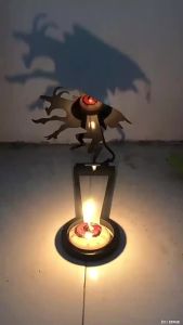 Halloween Metal Shadow Caster Spooky Monster Silhouette Tealight Holder Gothic Table Decor for Party Home Ornament