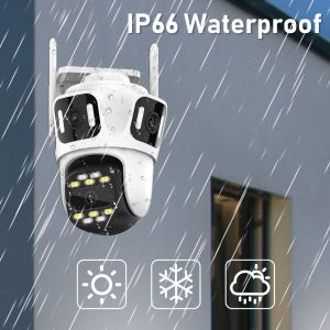 LLSEE ICSEE 12MP 6K Wireless WiFi Camera Three lens Full HD CCTV Color Night Vision Waterproof Outdoor CCTV 360 PTZ Automatic Tracking Security Camera Wireless WiFi