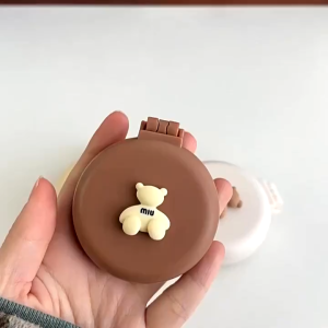 Hair Comb With Mirror Foldable Portable Cute Mini Comb Cartoon Makeup Mirror Cermin Sikat Lipat