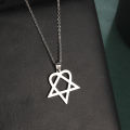 Cazador Heart Pentagonal Pendant Necklace For Women Geometric Stainless Steel Chain Necklaces Jewelry Wholesale 2024 New Arrival. 