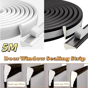 5M New Door Window Sealing Strip Acoustic Insulation Foam Window Weather Seal Windproof Soundproof Cotton Seal Gap Filler Tape