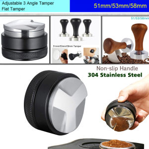304 Stainless Steel 51/53/58mm Coffee Powder Hammer Tamper Aluminum Flat Tampers Distributor For 51/53/58mm Porfilter