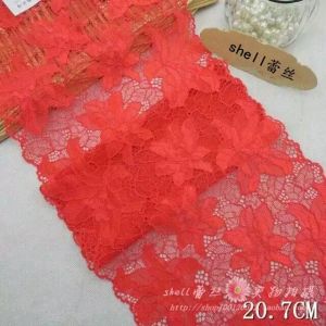 European-Style Red High Elastic Lace Accessories Decoration Lace Fabric Curtain Patchwork Skirt DIY Fabric Width 23cm
