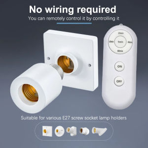 E27 110V 220V House Multi Light Switch 60W Wireless Remote Control Smart Timer Switch Lamp HolderBaby Room Bedroom Timer Switch