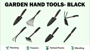 GARDEN HAND TOOLS/ HAND HOE FOR WEEDING DIGGING PLANTING/ CULTIVATOR TRANSPLANT WEEDING WITH RUBBER HANDLE/ ALAT BERKEBUN