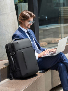 RZTX Mens Large Capacity Business Vacuum Automatic Air Compression Backpack Travel Computer Bag Soft Handle OL Style Casual