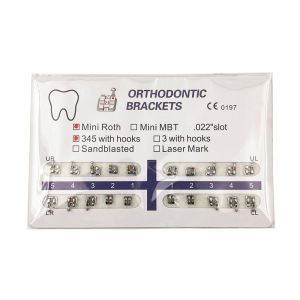 PIORPOY Dental Brackets Orthodontic Braces Mini Standard Base Roth/MBT 0.022/0.018 Hooks 3-4-5 Monoblock Brackets 20Pcs/Pack