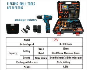 Home Tool Set Household Tool Kits Socket Set 12V Screwdriver Set Home Repair Tools for DIY Hand Tools  With one Charge +two Battery {SG Ready Stock Fast Delivery and Warranty}