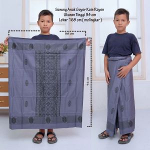 Sarung Anak Laki Laki Umur 1-7 Tahun Rayon Motif Batik Muslim Kekinian