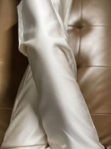 White Silk Mohair Suit Pants Women High Waist Slimming Small Size Drapey Straight Leg Trousers Spring New Arrival Casual Pants