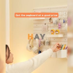 Wall Pegboard Organizer Wall Hanging Rack Bathroom Wall Rack Makeup Organizer Kitchen Accessories Hanger Board For Office Pegboard Desk Organizer