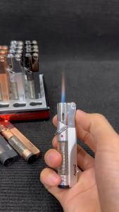 Bật Lửa Khò lộ Gas Quẹt khò gas mã BL8905 chất liệu Thép xước cao cấp không rỉ tia lửa xanh độ bền cao có thể bơm Gas khi hết