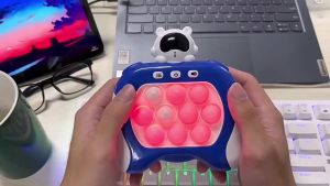 Pop Push Bubble Fidget Sensory Toys - Whack A Mole Music Quick Press Bubble Game Machine (Squeeze Stress Relief Toy for Kids & Adults)