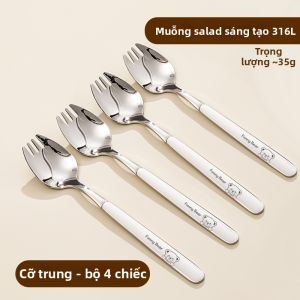 JIDI | Dụng Cụ Ăn Dual Fork và Spoon Inox 316 cho Trẻ Em