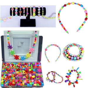 1box Acrylic Beads Set for Jewelry Making Kids Adults Craft art DIY kids Birthday Gift Childrens Puzzle Toys