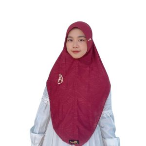 Hijab Bergo Instan Pet Antem Matt Jersy Jaguar Motif/Bergo Instan Hasanah Oval