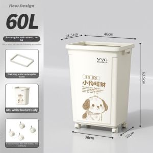 Large Rolling Trash Can High Capacity