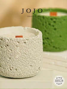 Creative Aromatherapy Candle in Cement Cup Mr Grocerys Blue Color Home Decorative Accessories Versatile Indoor Scenic Atmosphere