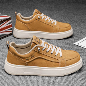 No-Tie Mens Shoes Casual Sport Leisure Board Shoes Soft Bottom Waterproof Anti-Slip Wear-Resistant Work Shoes Heightening Sports Leather Shoes