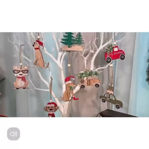 10pcs/set Christmas Tree DIY with Kids For Decoration DIY Present Tag Coloring Wood Craft